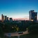 The Hamburg skyline at dusk